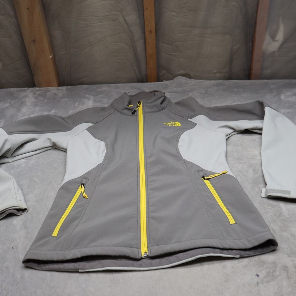The North Face Shellrock Jacket Womens Medium Grey Softshell Full Zip Wind Rain‎